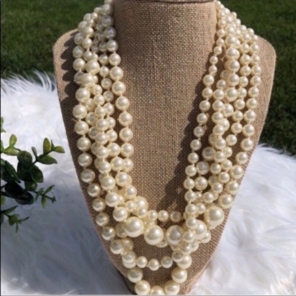 NWT J.Crew Five Strand Pearl Statement Necklace - Picture 4 of 6